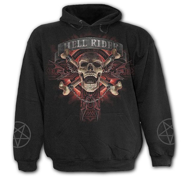 dernière tendance Spiral Direct Sweat à Capuche Pour Enfants ‘Hell Rider’ Noir 1