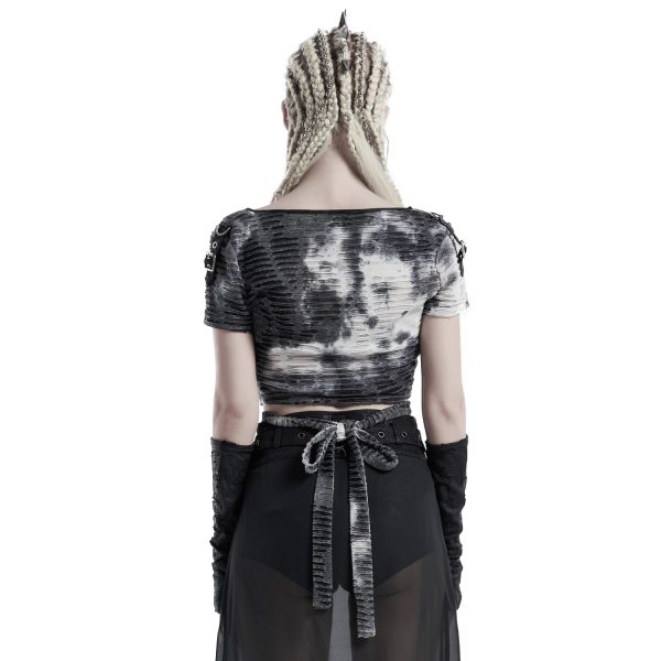 boutiqued pas cher PUNK RAVE T-Shirt à Manches Courtes ‘Punk Bandage’ Gris 4