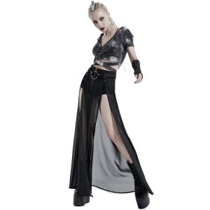 boutiqued pas cher PUNK RAVE T-Shirt à Manches Courtes ‘Punk Bandage’ Gris 22