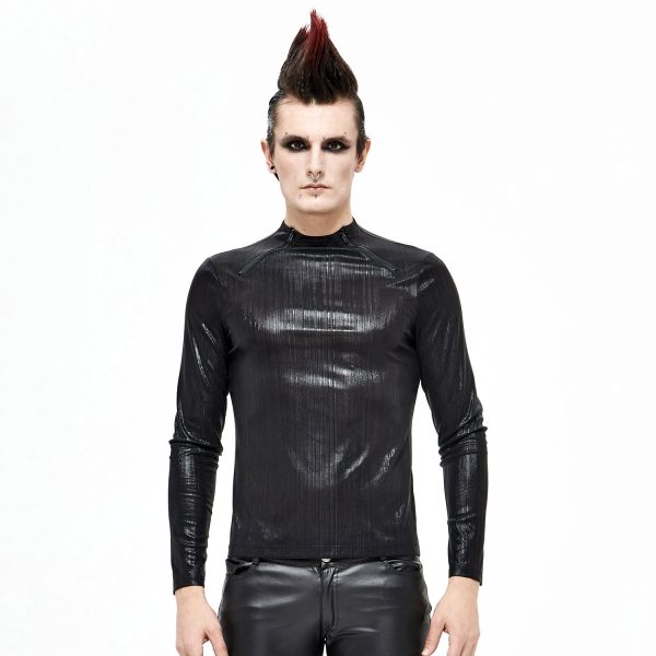 DEVIL FASHION T-Shirt à Manches Longues ‘Cyber Punk’ Noir Brillant excellent qulity 3