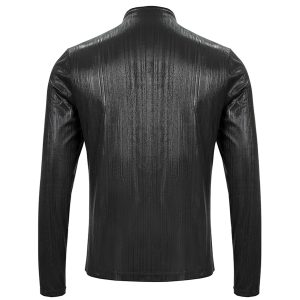 DEVIL FASHION T-Shirt à Manches Longues ‘Cyber Punk’ Noir Brillant excellent qulity 38