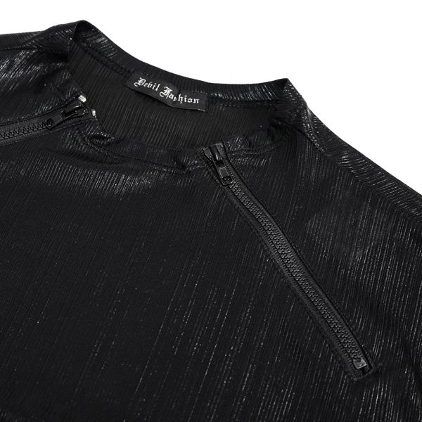 DEVIL FASHION T-Shirt à Manches Longues ‘Cyber Punk’ Noir Brillant excellent qulity 14