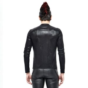 DEVIL FASHION T-Shirt à Manches Longues ‘Cyber Punk’ Noir Brillant excellent qulity 22