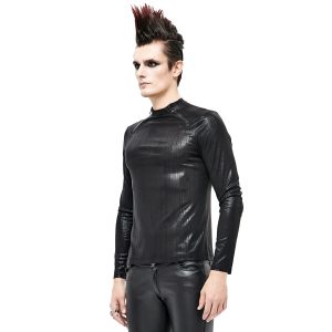 DEVIL FASHION T-Shirt à Manches Longues ‘Cyber Punk’ Noir Brillant excellent qulity 24