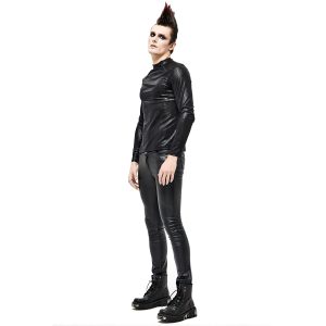 DEVIL FASHION T-Shirt à Manches Longues ‘Cyber Punk’ Noir Brillant excellent qulity 32