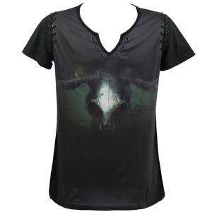 commentaire favorable PUNK RAVE T-Shirt ‘Evil Skull’ Noir Et Vert 22