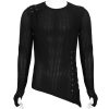 vente pas cher DEVIL FASHION T-Shirt Manches Longues Asymétrique ‘Titan’ Noir 47