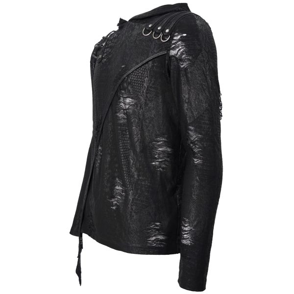 grande qualité DEVIL FASHION T-Shirt Manches Longues ‘Diablo Shabby’ à Capuche Noir 12