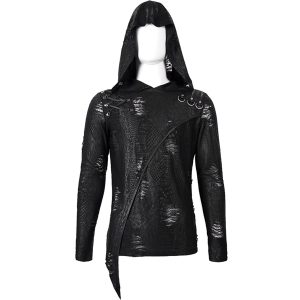 grande qualité DEVIL FASHION T-Shirt Manches Longues ‘Diablo Shabby’ à Capuche Noir 42