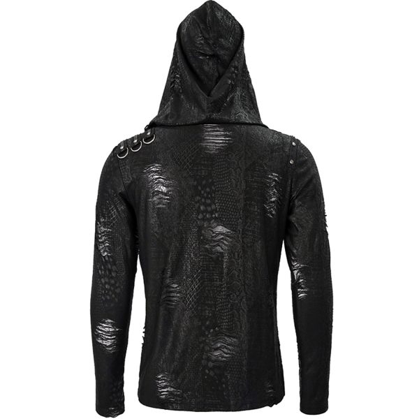 grande qualité DEVIL FASHION T-Shirt Manches Longues ‘Diablo Shabby’ à Capuche Noir 14