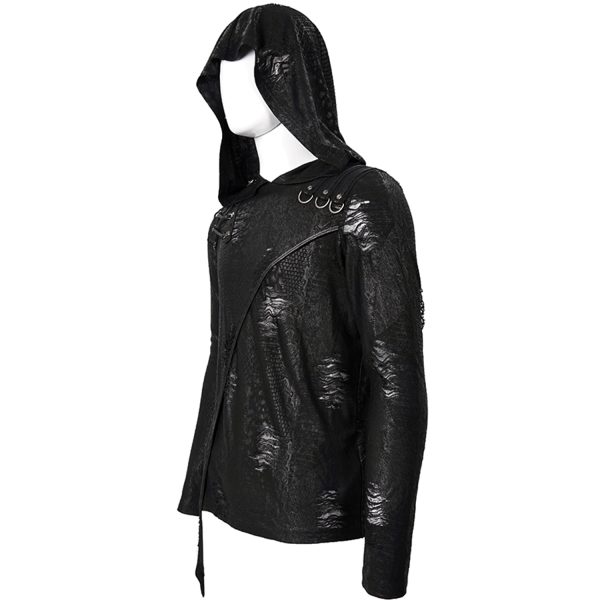 grande qualité DEVIL FASHION T-Shirt Manches Longues ‘Diablo Shabby’ à Capuche Noir 15