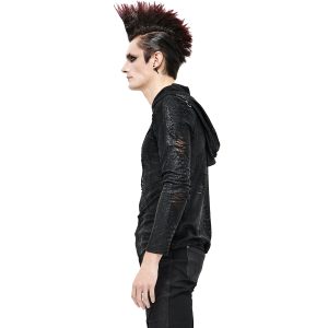 grande qualité DEVIL FASHION T-Shirt Manches Longues ‘Diablo Shabby’ à Capuche Noir 26