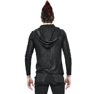 grande qualité DEVIL FASHION T-Shirt Manches Longues ‘Diablo Shabby’ à Capuche Noir 28