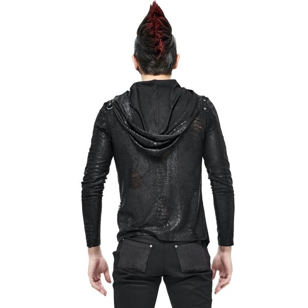grande qualité DEVIL FASHION T-Shirt Manches Longues ‘Diablo Shabby’ à Capuche Noir 6