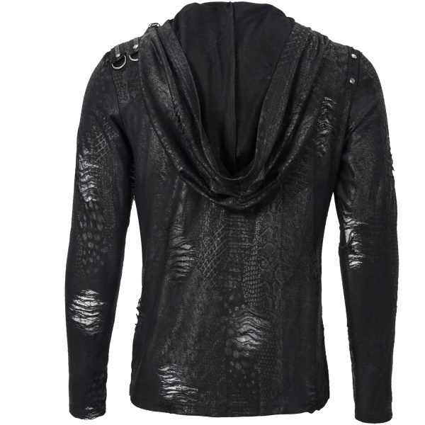 grande qualité DEVIL FASHION T-Shirt Manches Longues ‘Diablo Shabby’ à Capuche Noir 11