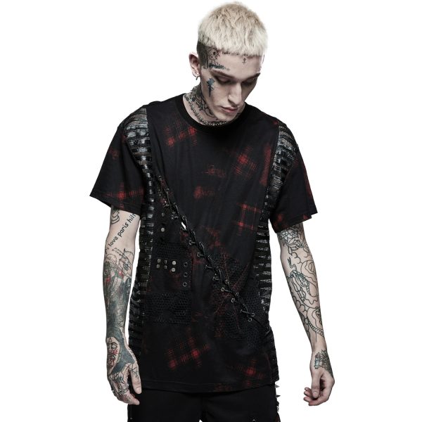 Les achats en ligne PUNK RAVE T-Shirt ‘Millennium Posse’ Noir Et Rouge 3