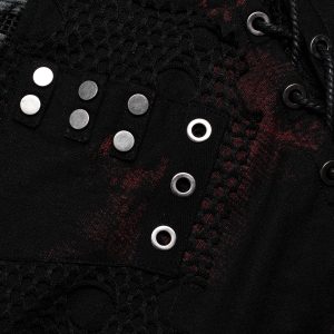 Les achats en ligne PUNK RAVE T-Shirt ‘Millennium Posse’ Noir Et Rouge 37