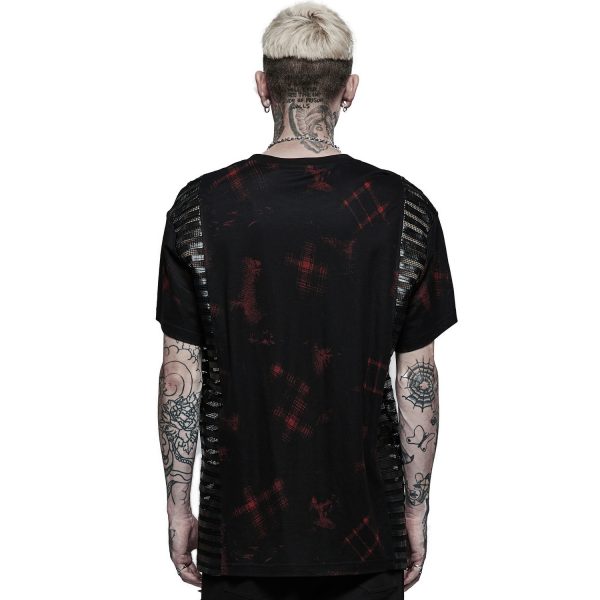 Les achats en ligne PUNK RAVE T-Shirt ‘Millennium Posse’ Noir Et Rouge 4