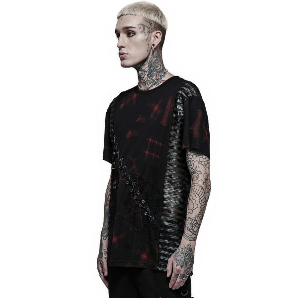 Les achats en ligne PUNK RAVE T-Shirt ‘Millennium Posse’ Noir Et Rouge 5