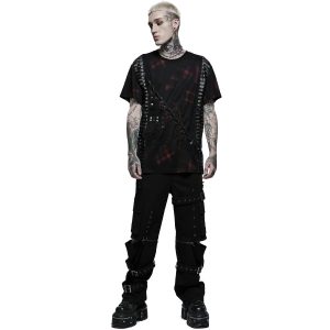 Les achats en ligne PUNK RAVE T-Shirt ‘Millennium Posse’ Noir Et Rouge 23
