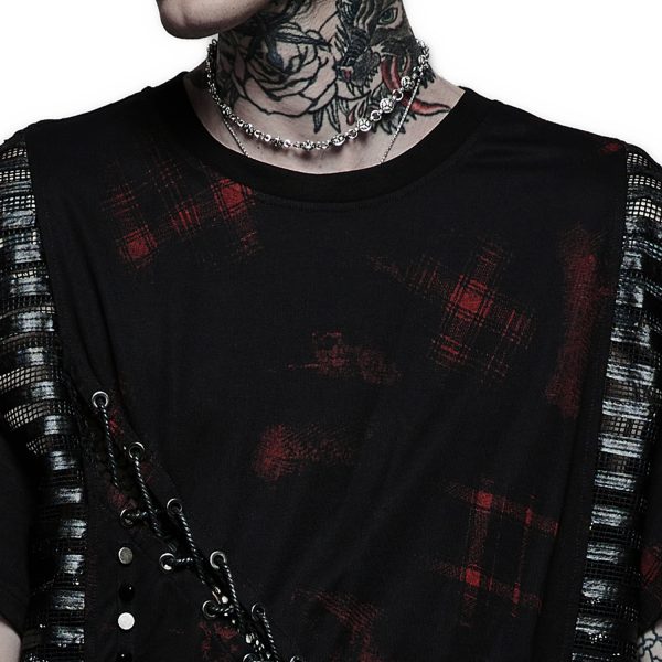 Les achats en ligne PUNK RAVE T-Shirt ‘Millennium Posse’ Noir Et Rouge 8