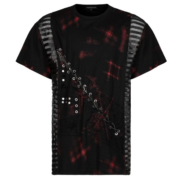 Les achats en ligne PUNK RAVE T-Shirt ‘Millennium Posse’ Noir Et Rouge 1