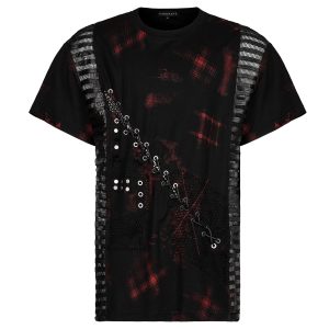 Les achats en ligne PUNK RAVE T-Shirt ‘Millennium Posse’ Noir Et Rouge 29