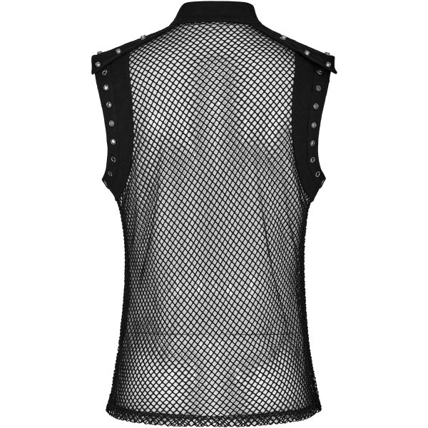 achat PUNK RAVE T-Shirt Sans Manches ‘Burning Man’ En Résille Noire 12