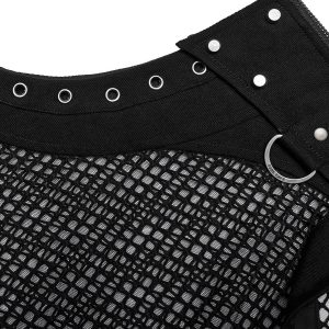 achat PUNK RAVE T-Shirt Sans Manches ‘Burning Man’ En Résille Noire 45