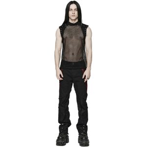 achat PUNK RAVE T-Shirt Sans Manches ‘Burning Man’ En Résille Noire 25