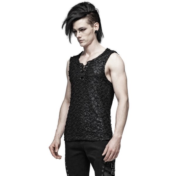 magasin solde PUNK RAVE T-Shirt Sans Manches ‘Psychonaut’ Noir 5
