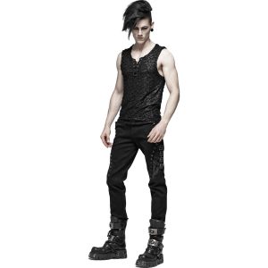 magasin solde PUNK RAVE T-Shirt Sans Manches ‘Psychonaut’ Noir 23