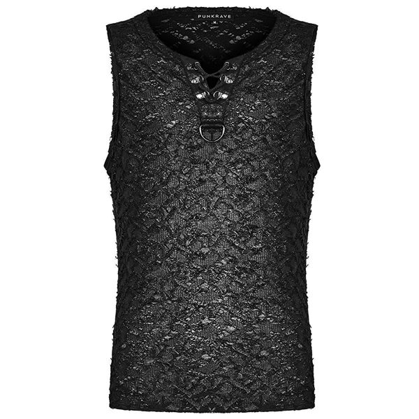 magasin solde PUNK RAVE T-Shirt Sans Manches ‘Psychonaut’ Noir 8