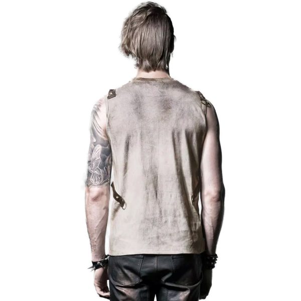 magasin en ligne france PUNK RAVE T-Shirt Steampunk ‘Lazarus’ Beige 4