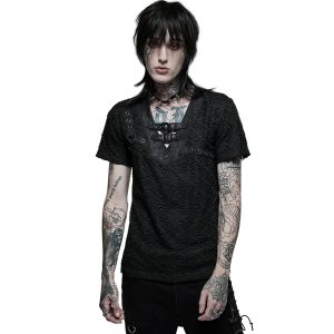 magasin pas cher PUNK RAVE T-Shirt ‘Stylish Mesh’ Noir 18