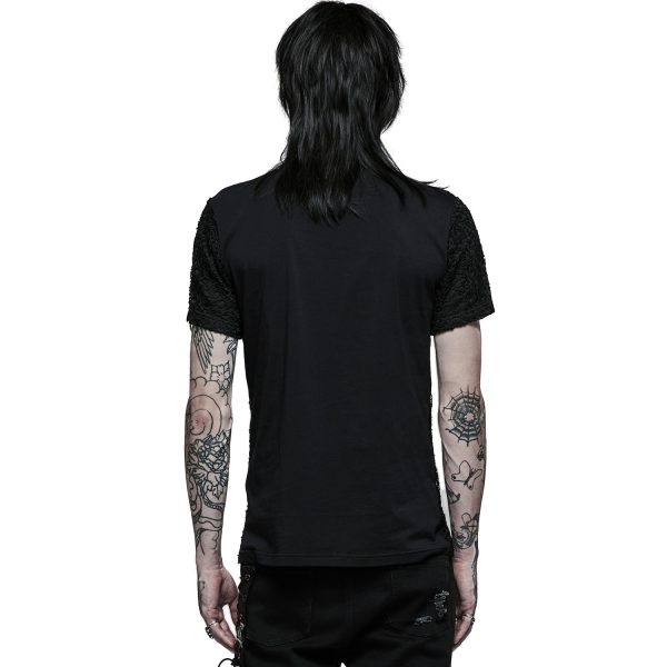 magasin pas cher PUNK RAVE T-Shirt ‘Stylish Mesh’ Noir 4