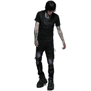 magasin pas cher PUNK RAVE T-Shirt ‘Stylish Mesh’ Noir 22