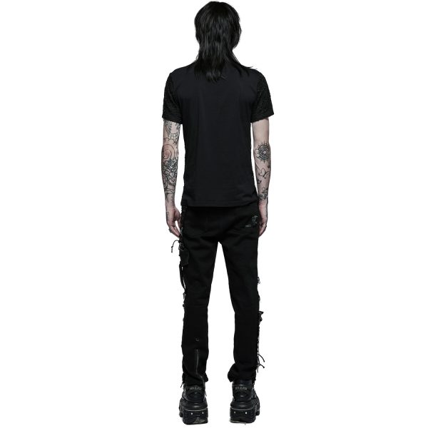 magasin pas cher PUNK RAVE T-Shirt ‘Stylish Mesh’ Noir 6