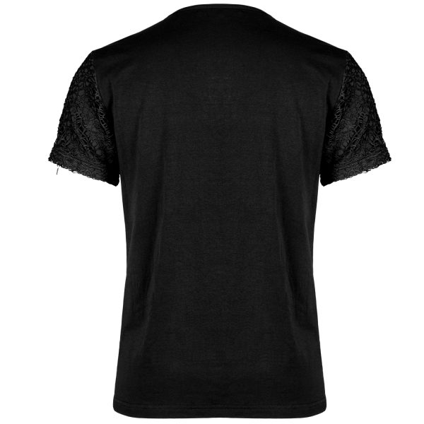 magasin pas cher PUNK RAVE T-Shirt ‘Stylish Mesh’ Noir 10