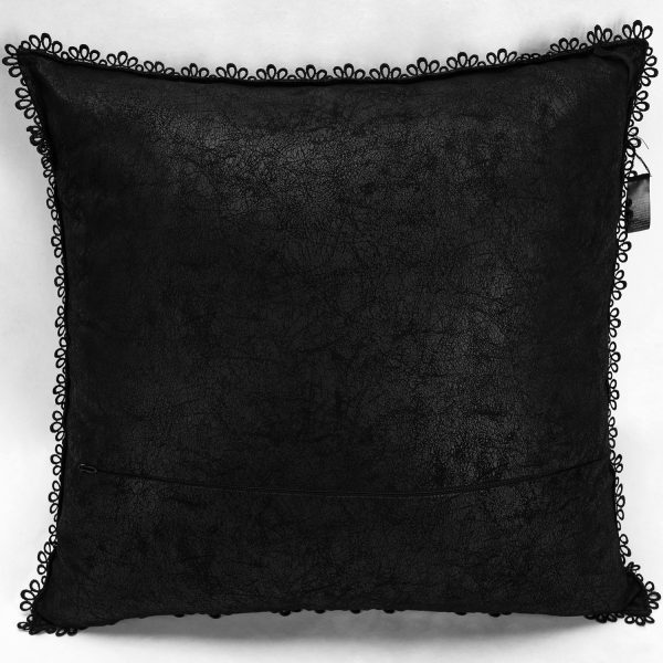 Meilleur Prix PUNK RAVE Taie D’Oreiller Décorative ‘Gothic Cozy’ Noire 3