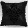 Meilleur Prix PUNK RAVE Taie D’Oreiller Décorative ‘Gothic Cozy’ Noire 13