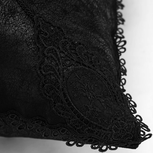 Meilleur Prix PUNK RAVE Taie D’Oreiller Décorative ‘Gothic Cozy’ Noire 4