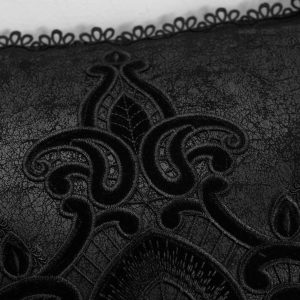 Meilleur Prix PUNK RAVE Taie D’Oreiller Décorative ‘Gothic Cozy’ Noire 21