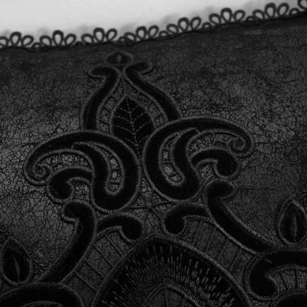 Meilleur Prix PUNK RAVE Taie D’Oreiller Décorative ‘Gothic Cozy’ Noire 6