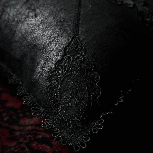 Meilleur Prix PUNK RAVE Taie D’Oreiller Décorative ‘Gothic Cozy’ Noire 9