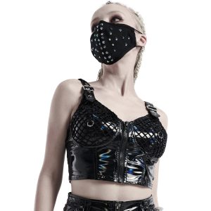 PUNK RAVE Top à Bretelles ‘Toxic’ En Vinyle Noir Protections acheteurs 18