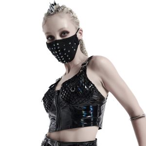 PUNK RAVE Top à Bretelles ‘Toxic’ En Vinyle Noir Protections acheteurs 22