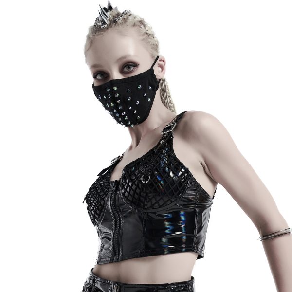 PUNK RAVE Top à Bretelles ‘Toxic’ En Vinyle Noir Protections acheteurs 5