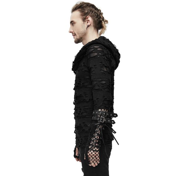 DEVIL FASHION Top à Capuche ‘Gothic Damage’ Noir Vente 6