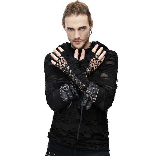 DEVIL FASHION Top à Capuche ‘Gothic Damage’ Noir Vente 10